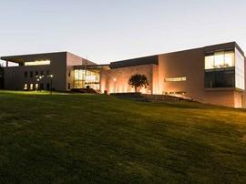 Grimm hall at dusk.